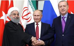 Presidents Hassan Rouhani, Vladimir Putin & Recep Erdogan in Sochi 2017