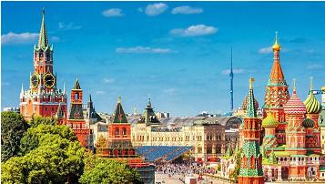 Kremlin & St. Basil's Cathedral in Red Square, Moscow, Russia